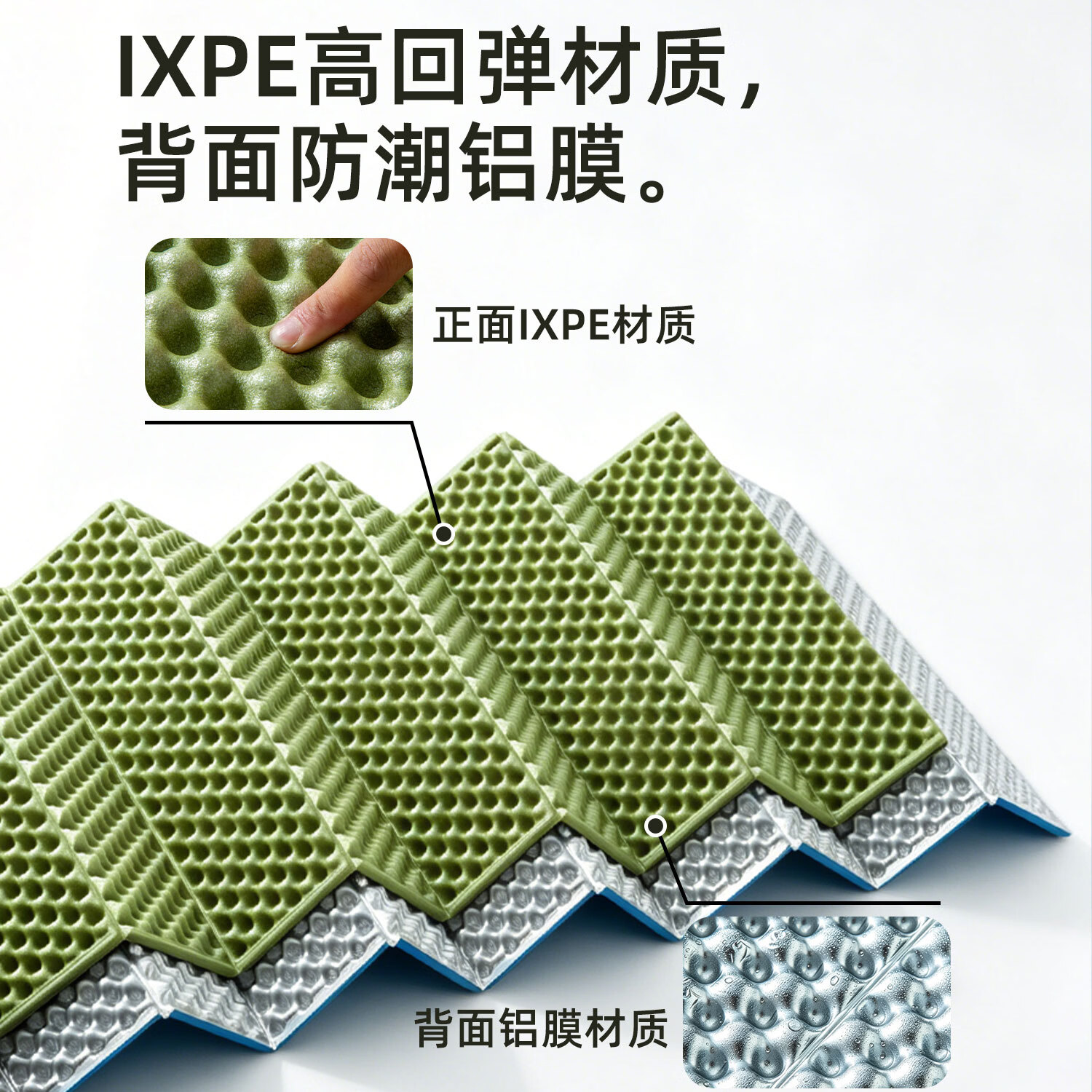欧乐奇蛋巢防潮垫户外露营蛋槽垫帐篷睡垫折叠地垫蛋壳坐垫打地铺防潮垫 【加厚防潮隔湿】军绿色