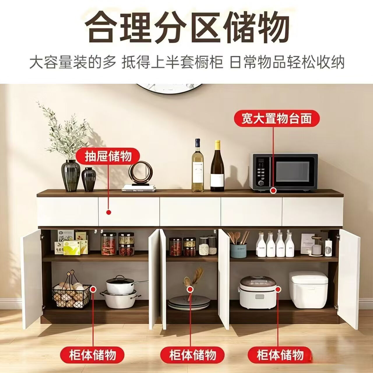定制实木餐边柜厨房酒柜餐厅碗柜家用风置物架茶水柜橱柜收纳柜 定制联系客服