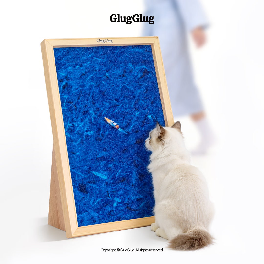 GLUGGLUG艺术创意猫抓板木质立式画框不掉屑耐磨宠物猫咪猫玩具 可替换画芯（拍下备注图案）