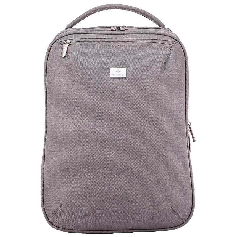 瑞士SWIZA 双肩包女14英寸电脑包商务休闲包通勤背包 浅灰色HBB904