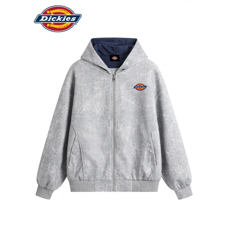 Dickies美式潮牌休闲夹克男士2026秋季新款宽松舒适撞色高街百搭外套男装 巴黎灰色 【官方正品】 L 【建议110-130斤】