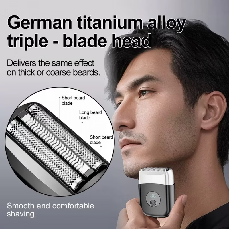 飞利浦（PHILIPS）同款剃须刀电动往复式小巧便携刮胡刀水洗智能充电胡须刀生日七夕情人节礼物送男朋友 深空灰【德国进口/钛钢飞刃/续航365天】 当次日达丨百万丨干湿两剃丨不留黑点丨全身水洗