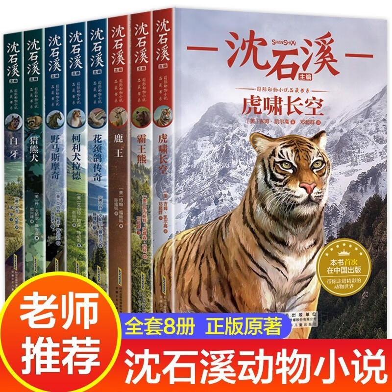 沈石溪动物小说全集 全套8册四年级至六年级必读课外书老师推荐读物8一12五年级5适合小学9-10岁以上学生看读的小学生课外阅读书籍