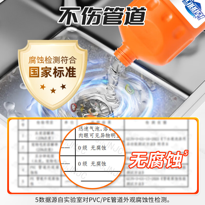 洁丽匠管道疏通啫喱剂下水道强力溶解通厨房油污堵塞卫生间地漏专用神器 【卫浴组合】疏通啫喱1kg*2+洁厕啫喱500g