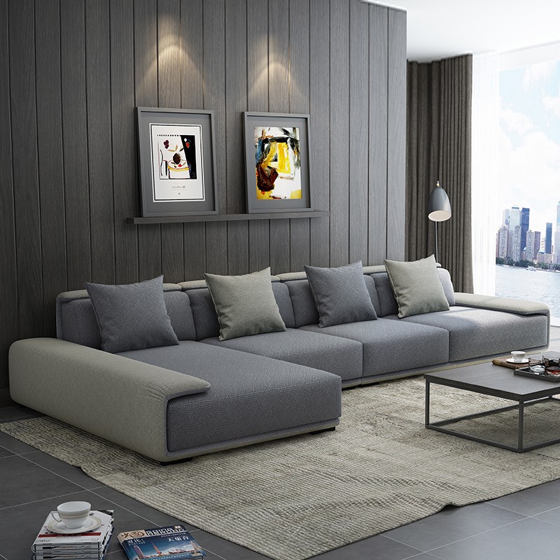 北欧布艺沙发组合大小户型可拆洗简约现代沙发客厅整装贵妃家具 3 左