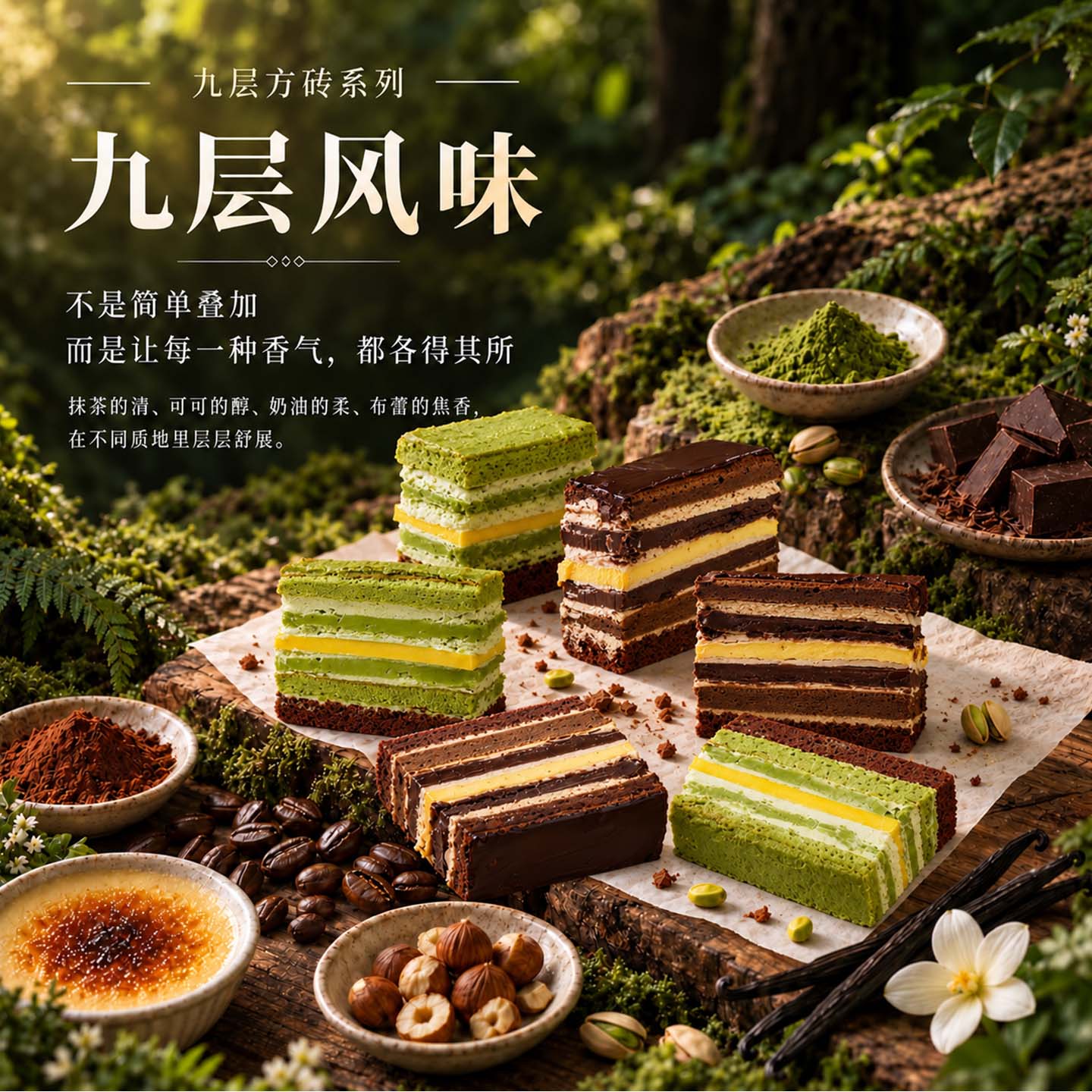 食味熊九重巧克力抹茶蛋糕180g切片铁罐千层铁罐罐罐甜品下午茶烘焙糕点 九重巧克力切片蛋糕180g*2