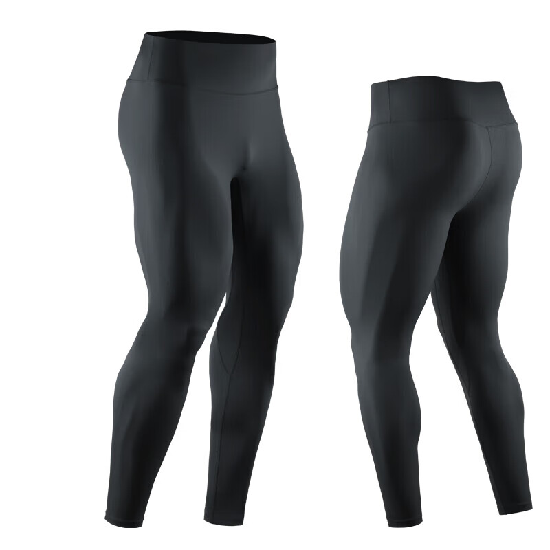 impresswit瑜伽鲨鱼裤男士高腰紧身压缩裤高弹健身跑步篮球运动打底