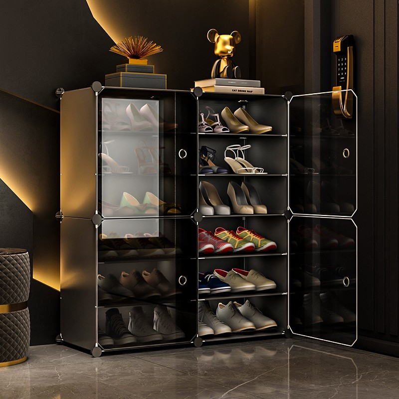 蔻丝（ColesHome） 鞋柜大容量家用多层透明简易组装鞋子收纳架 A款-84*32*93-门口不占地