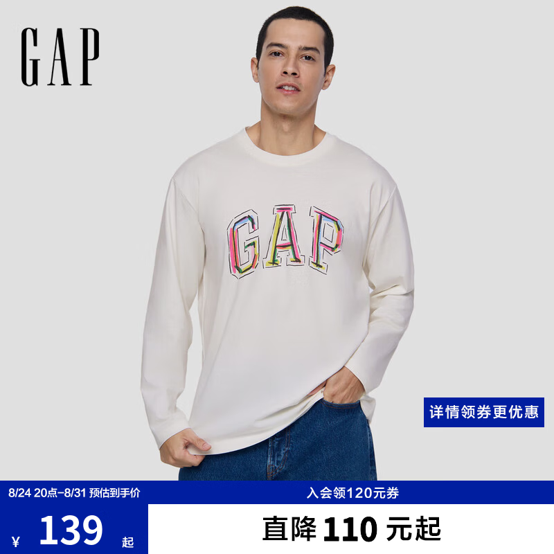 GAP男女早秋logo长袖T恤 99元 - 86线报
