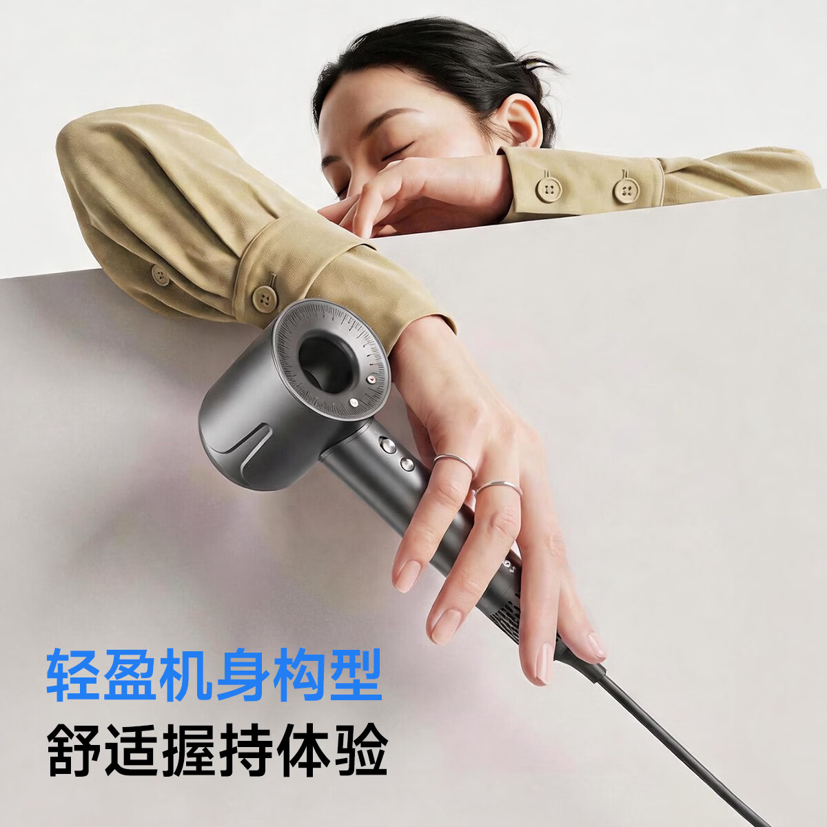奔腾(POVOS)电吹风机家用高速负离子大风力速干低噪音学生宿舍便携风筒PH7000送女生日礼物推荐 太空灰【赠专属礼袋】