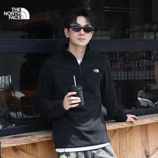 北面（The North Face）抓绒衣外套男半拉链运动户外保暖叠穿内胆8KGK JK3 S