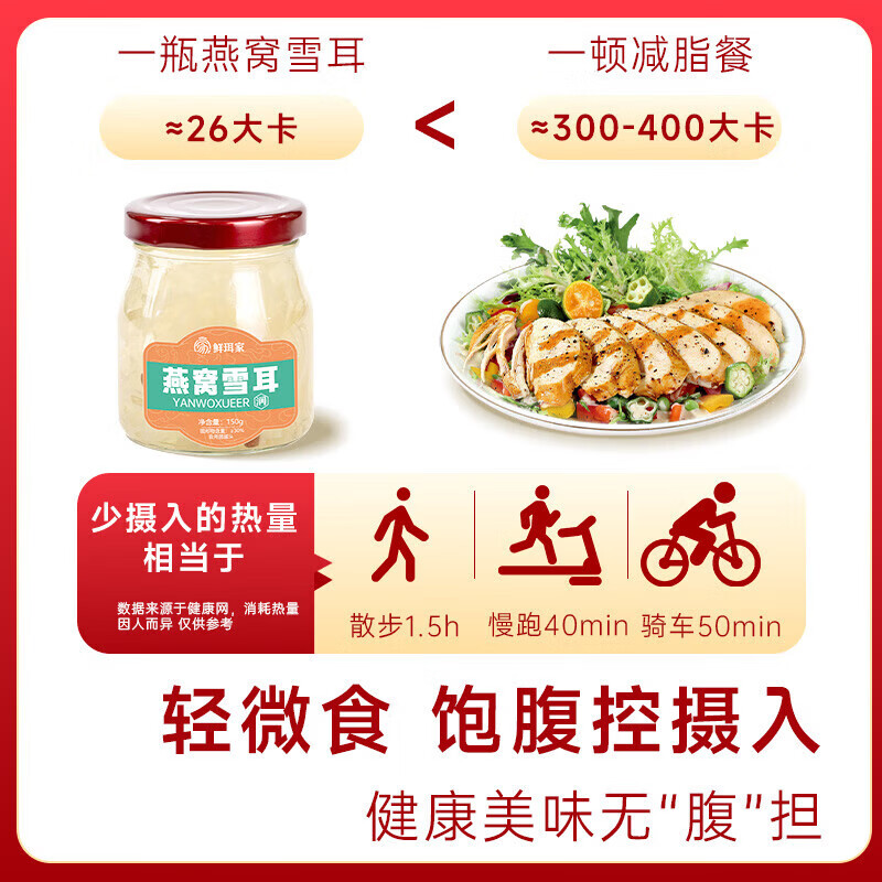 鲜珥家菌菇干货燕窝花胶礼盒即食胶原蛋白孕妇早餐代餐鱼胶羹中秋节礼盒 燕窝雪耳 150g*6瓶 【礼盒】