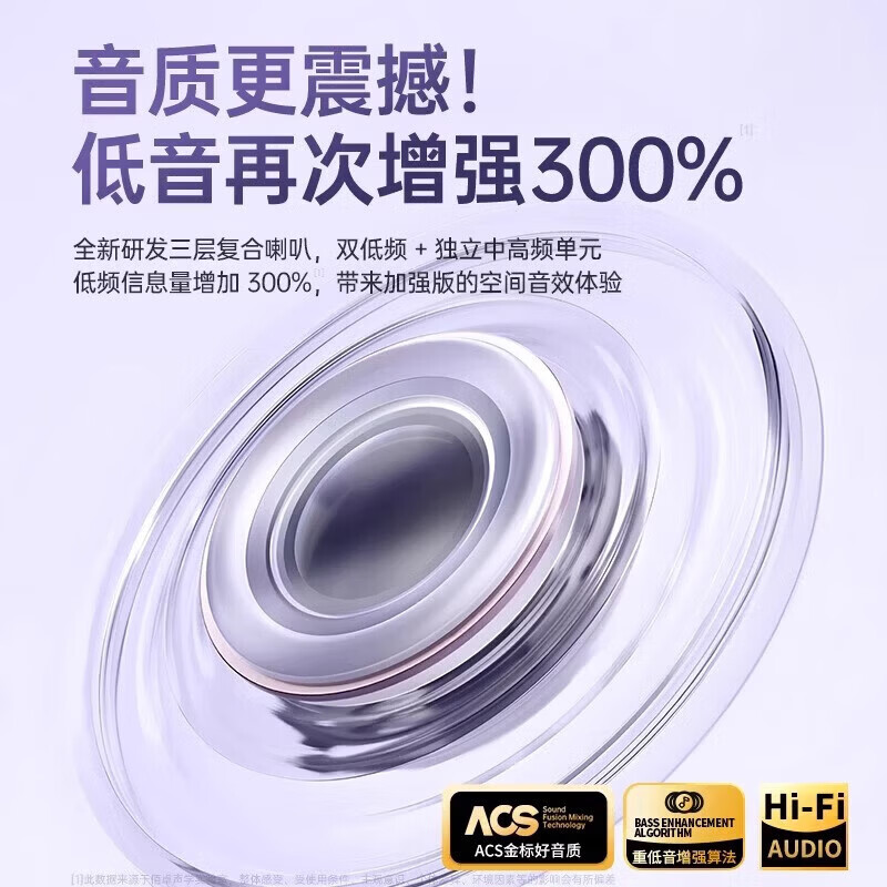 华为（HUAWEI）同款蓝牙耳机耳夹式Cilp2无感佩戴2026新款运动跑步防汗防水不入耳挂开放式无线骨传导超长续航 暖星云