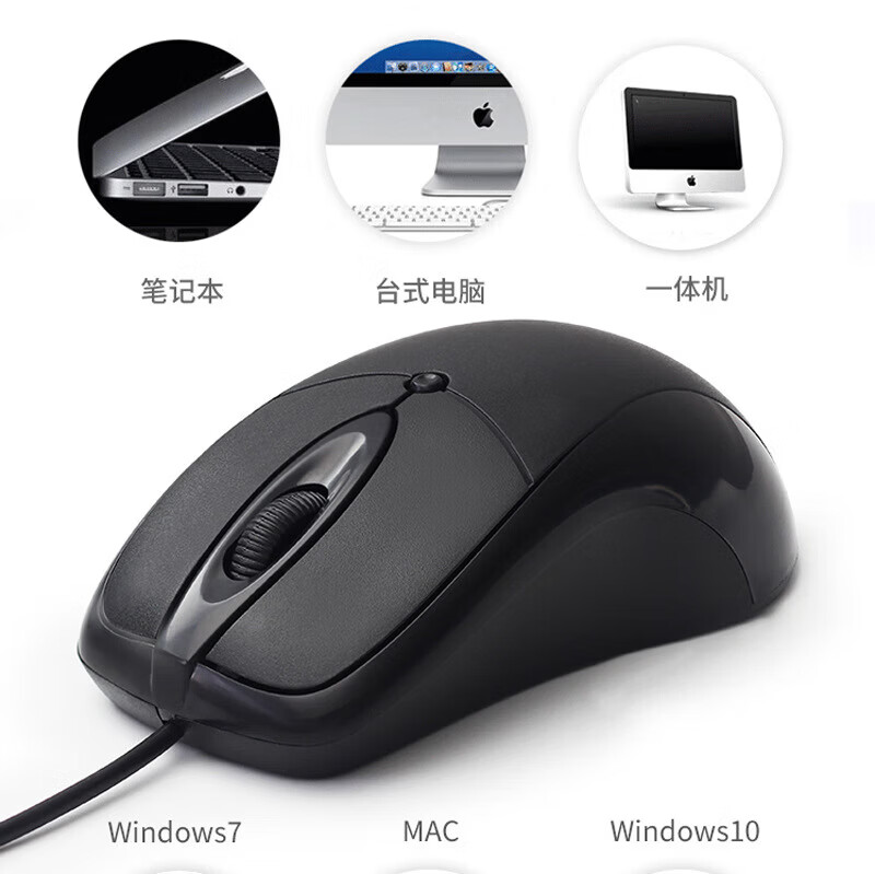 【直发】适用多系统有线鼠标办公游戏笔记本USB台式电脑商务网吧鼠标 M4商务款鼠标