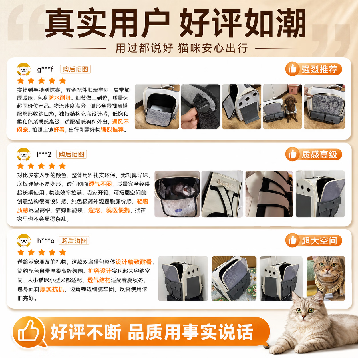 GERTHRON德国猫包外出旅行便携双肩超大容量四季通用宠物背包猫咪狗狗专用 米白色【升级侧开互动 防应激卷帘】双肩包 适用18斤内猫咪