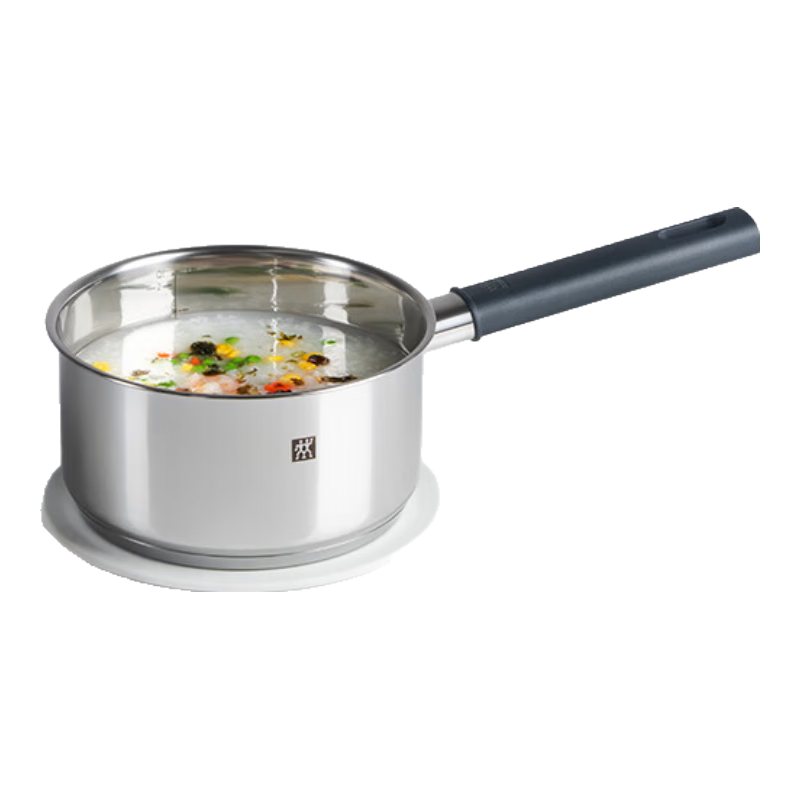 雙立人（ZWILLING）奶鍋不銹鋼抗黃無(wú)涂層嬰兒輔食鍋SILVER 銀光系列熱奶煮面鍋 18cm