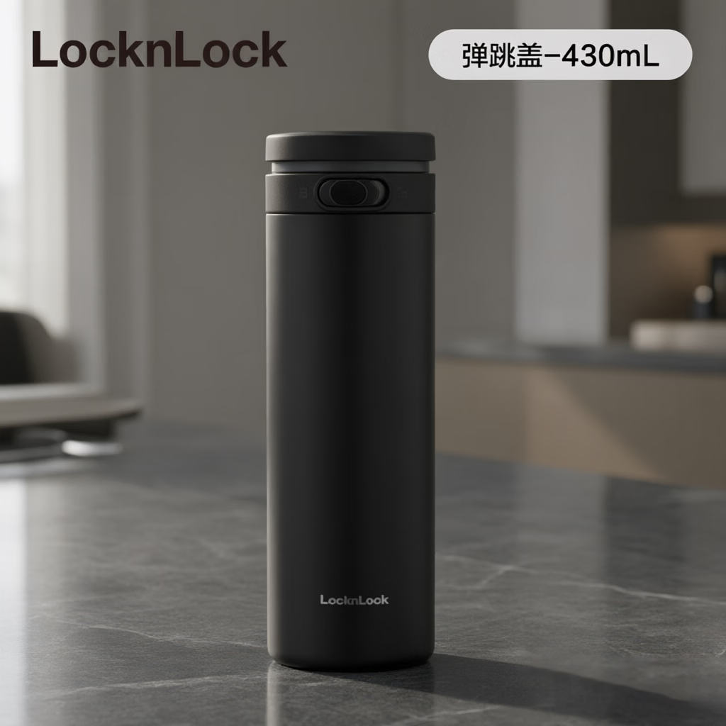 乐扣乐扣（LOCK&LOCK）保温杯女便携316L不锈钢内胆水杯简约情侣男士大容量茶杯便携学生 （弹跳盖）黑色-430ml 京东折扣/优惠券