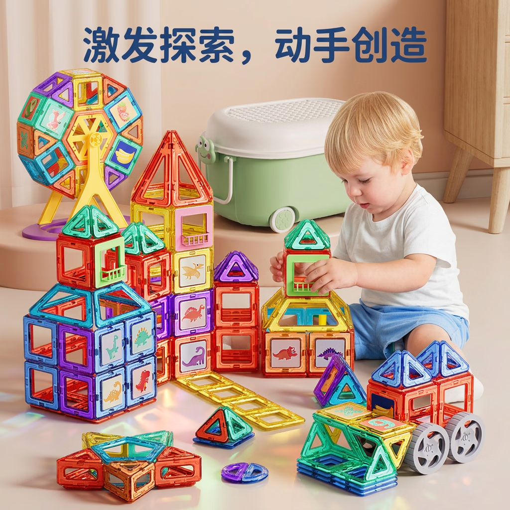 星涯优品磁力片方块拼装磁铁磁吸益智玩具男女孩磁性积木3-6-12岁生日礼物