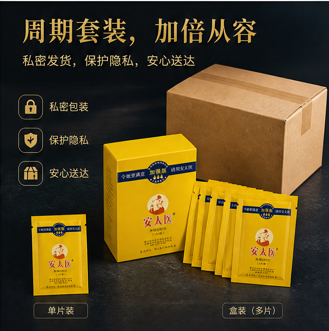 安太医延时湿巾加强版男士持久房事专用外用湿巾私处不麻成人情趣用品 安太医延时湿巾10片