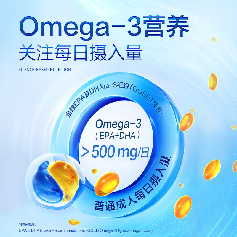 仁和深海鱼油omega3中老年成人DHA鱼油辅助降血脂EPA高纯含量软胶囊 60粒*3瓶 (辅助降血脂)