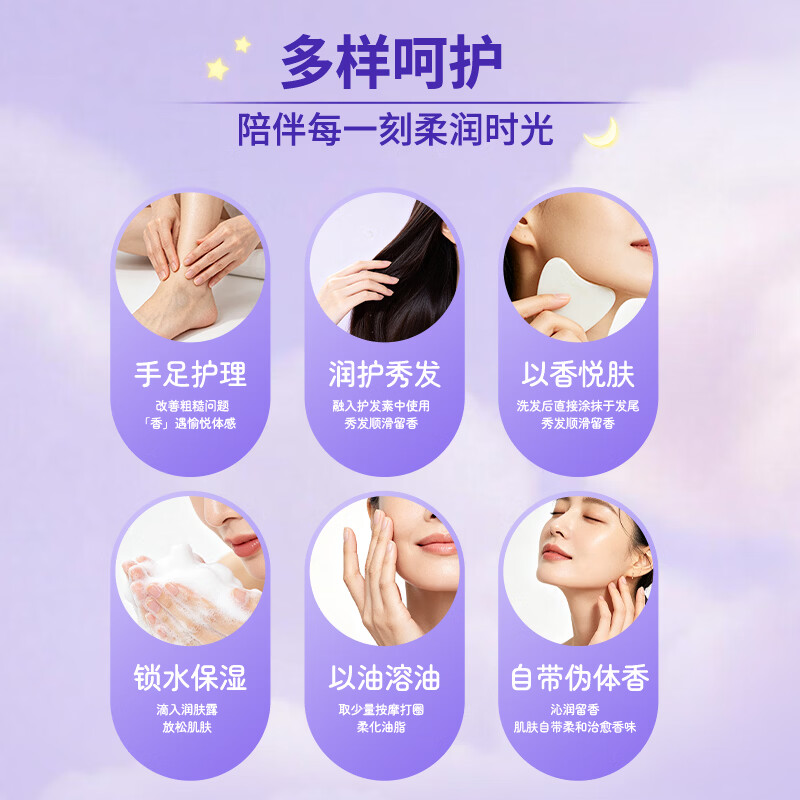 强生婴儿晚安抚触油宝宝儿童护肤乳液润肤身体按摩护发男女士 200ml 香氛新品 | 晚安润肤油