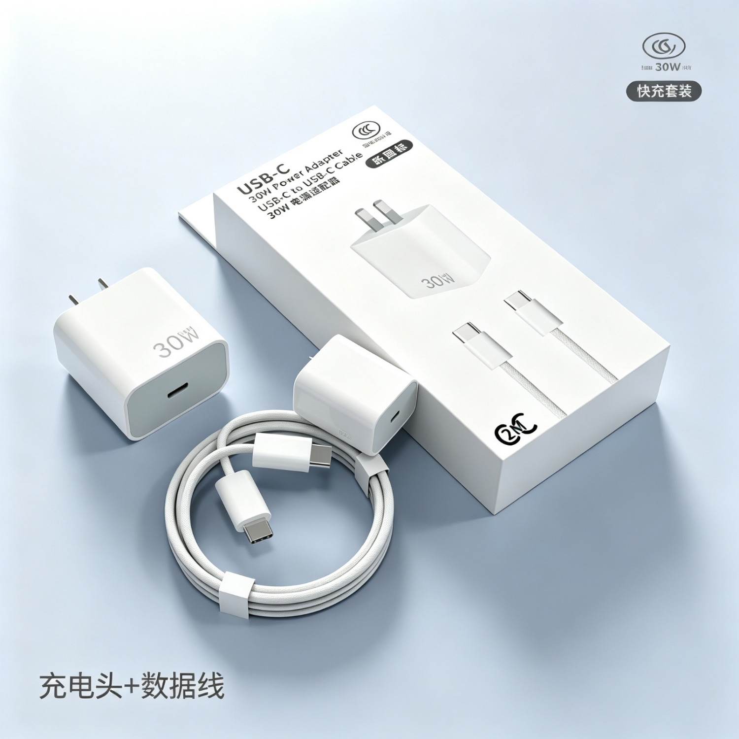 元族适用苹果充电套装30W快充头数据线套装/适用华为66W套装/适用荣耀66W套装/小米红米OPPOvivi120w 苹果套装15-17适用