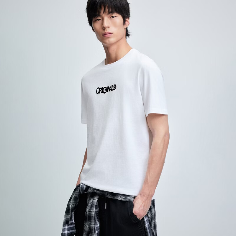 杰克·琼斯(JACK&JONES)男装夏季短袖T恤合集 226201187A06本白色 常规 M (175)