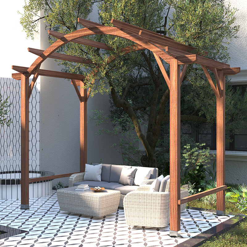 爬藤架子 葡萄架庭院防腐木户外组装室外露台网格秋千花架院子拱p 长