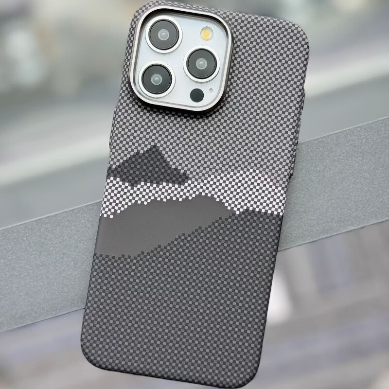 适用iPhone18promax日落手机壳苹果17金属镜框保护套 高山黑【凯夫拉纹磁吸】 iPhone12