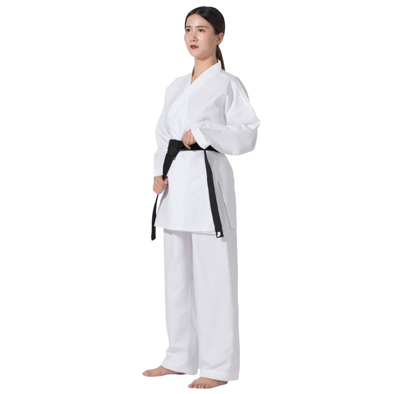 銀盛（YinSheng） 滌棉空手道服成人兒童斜紋空手道服裝空手道服比賽訓(xùn)練服 白色滌棉 150cm