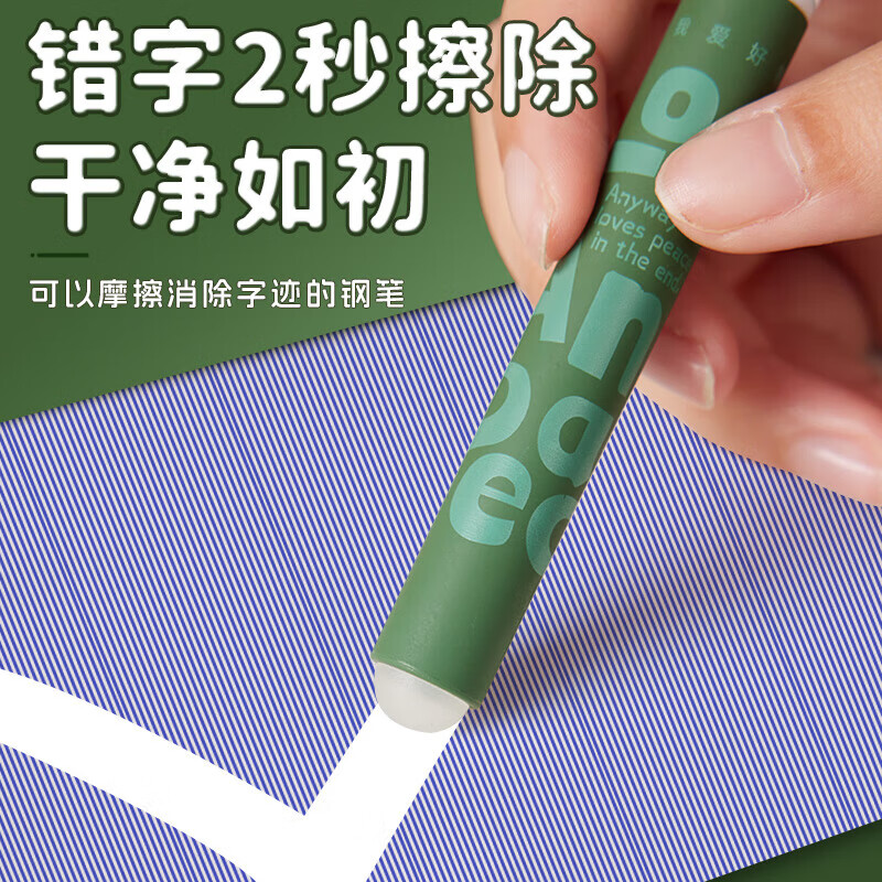 GERTHRON德国钢笔小学生3-6年级可换墨囊练字专用热可擦蓝黑色男士高档女生儿童三年级送老师教师节礼物 【1支】蓝色 钢笔+可擦30支晶蓝墨囊+润笔器