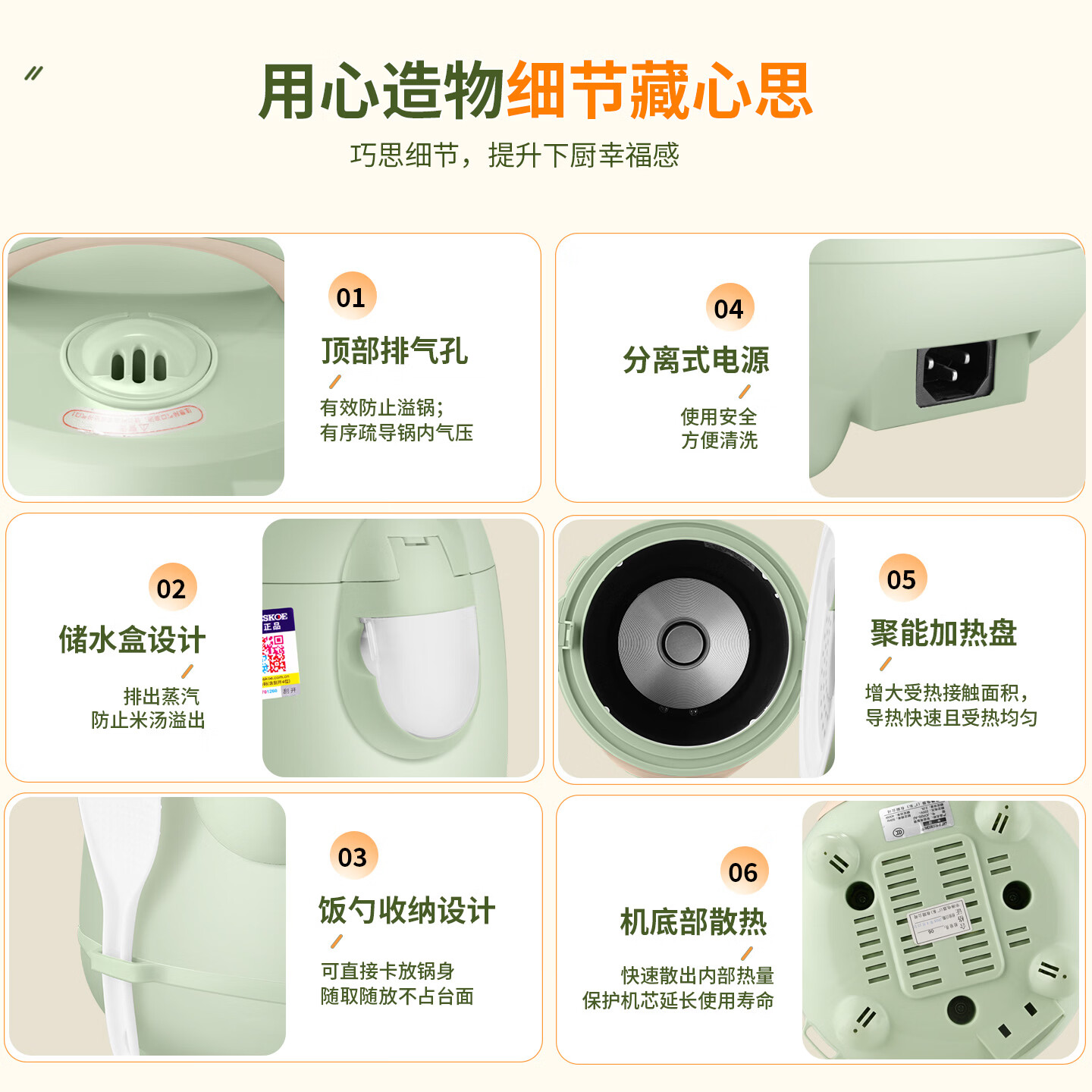 半球(PESKOE)正品迷你电饭煲小型1.6L-5.0L大容量多功能煮饭锅家用宿舍学生1-8人 机械 1.6L 二代-球形内胆