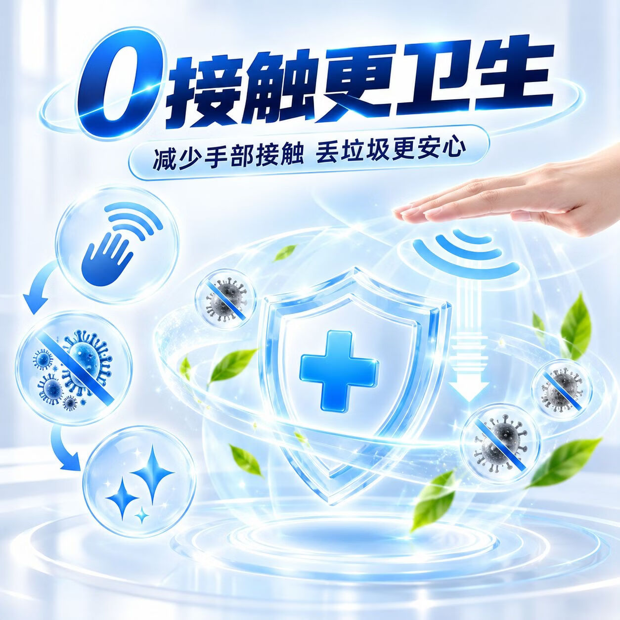 TRUHEIM德国智能感应垃圾桶家用带盖轻奢卧室全自动客厅卫生间高颜值 【象牙白】13L【小立方垃圾桶三模式】充电款