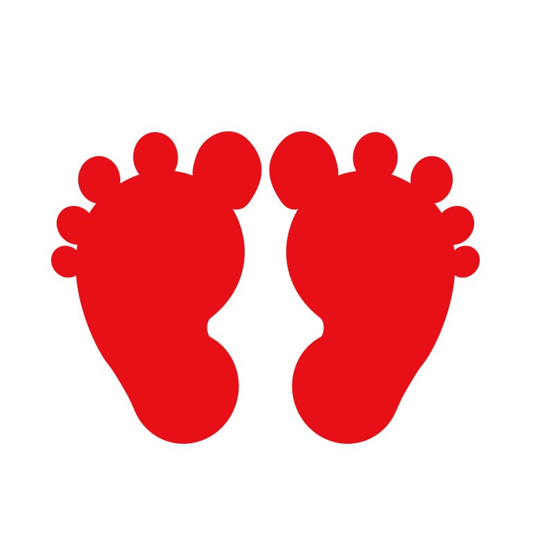 喜艾林 可定制地板贴浴室可爱脚丫贴纸欢迎光临商场指引地板贴纸玻璃