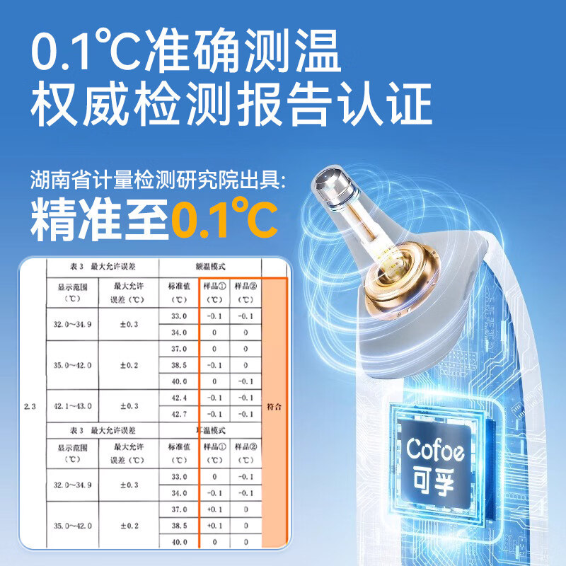 可孚电子体温计测耳温额温枪精准婴幼儿宝宝医用儿童温度计红外测温枪 【品牌爆款-额耳物三测】016非语音款+感温退热贴