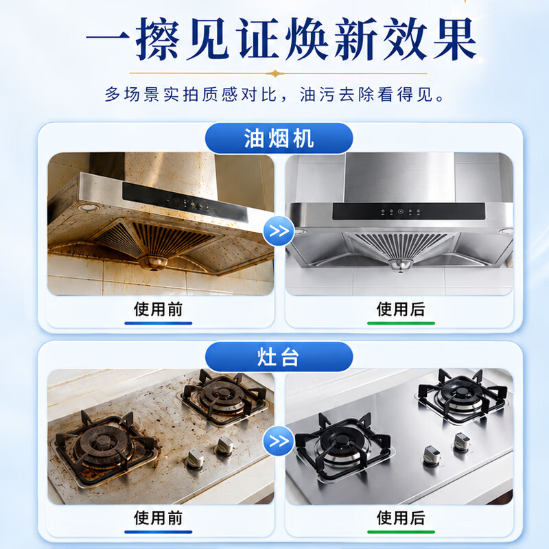 润孜厨房强力清洁剂溶解重油污净神器抽油烟机清洗剂净温和清香免拆洗 500g*5瓶装+2喷头【囤货推荐】