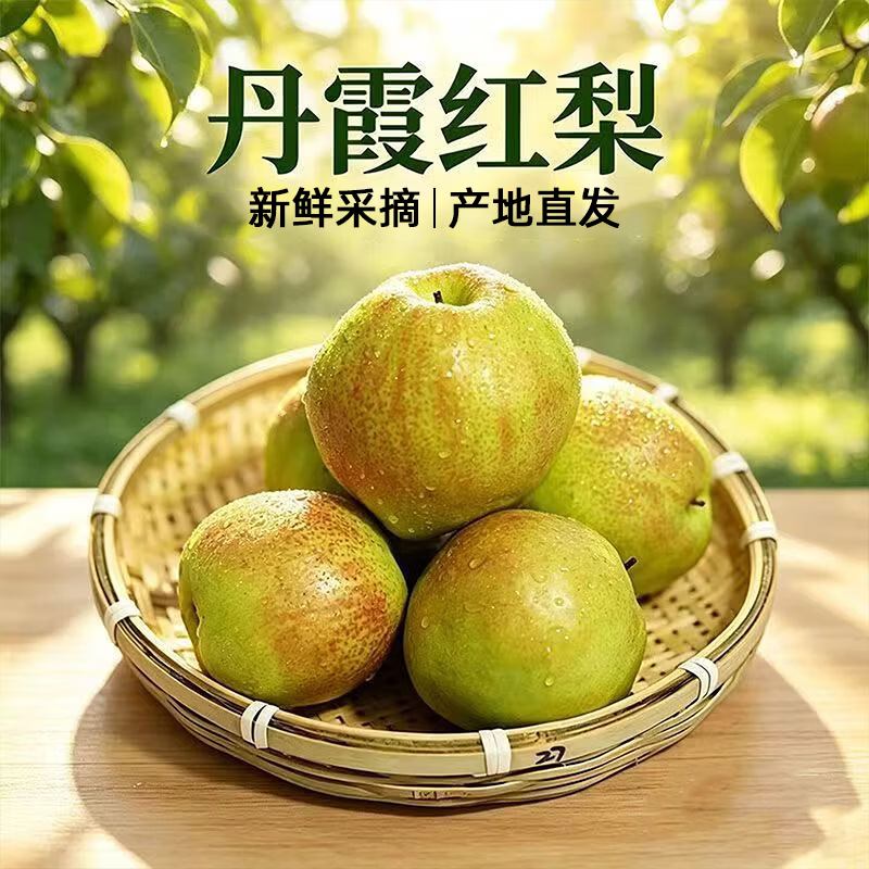 隆平 丹霞红梨 新鲜采摘脆甜多汁 应季水果 净重4.5斤 单果220g+