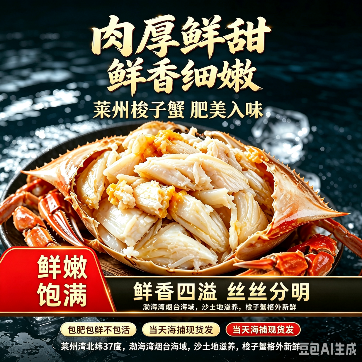梭子蟹鲜活莱州特大母蟹野生大螃蟹鲜活生鲜海鲜新鲜海蟹飞蟹白蟹 【活蟹活发 肉母蟹】 每只5-6两 10只装