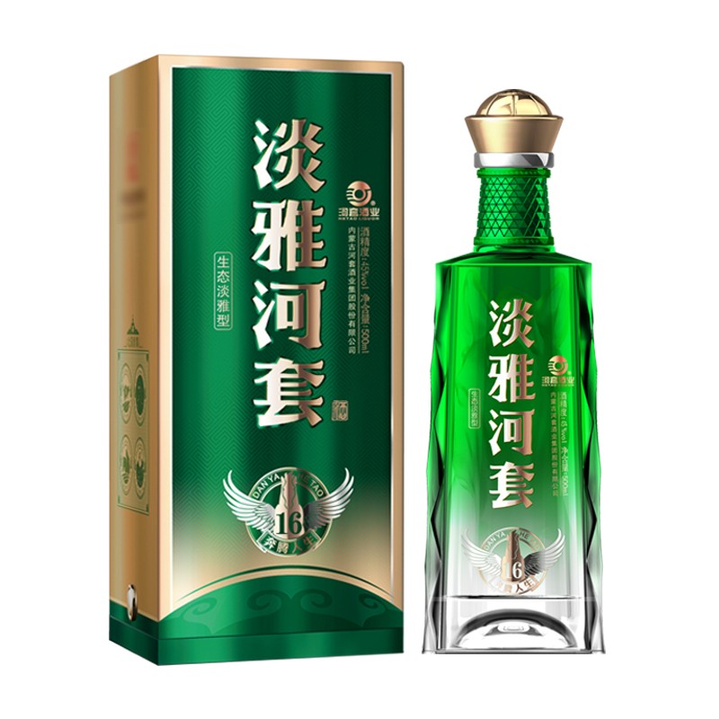 河套酒业集团 淡雅河套16 内蒙古浓香型白酒 45度 500ml*4瓶 整箱装
