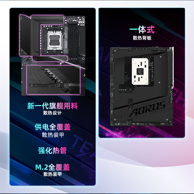 技嘉 背插小雕B850 AORUS STEALTH WIFI7 DDR5 图 5
