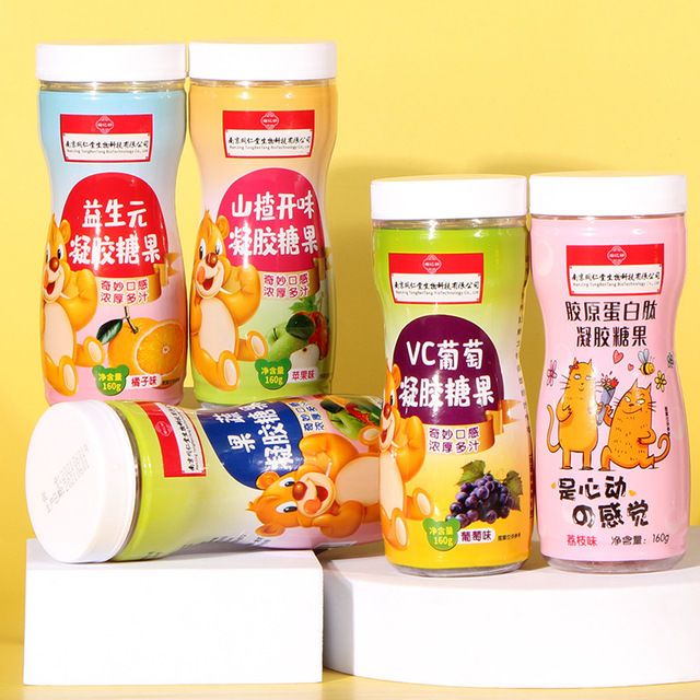 南京同仁堂维生素c果蔬益生菌山楂开胃凝胶糖果 [益生元橘子味160g]*1