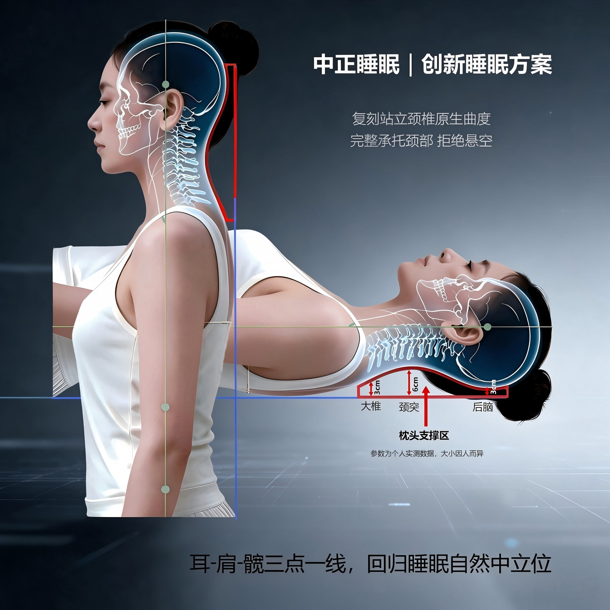 经语人体工学护颈记忆枕头枕芯u型枕可调节软硬实木颈椎枕成人深睡枕 标准款 单只 低枕 160cm 155-160cm
