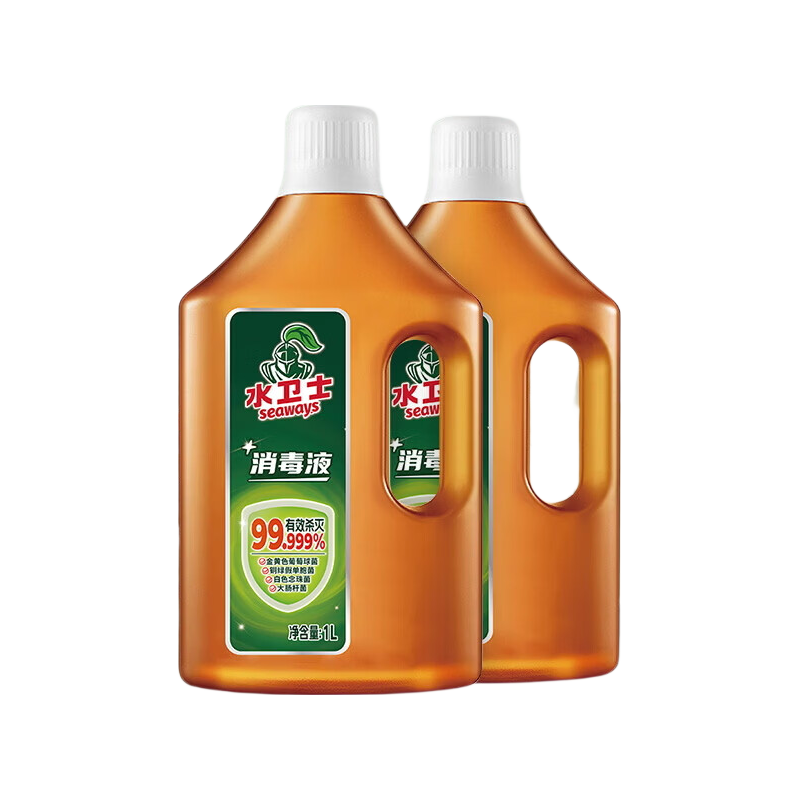 水卫士家用消毒液 母婴友好衣物地板玩具宠物用品等杀菌除菌液消毒水 【松木清香】1L*2瓶