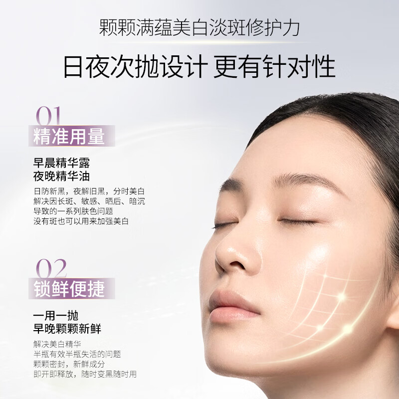阿芙(AFU)极光玫瑰日夜丸祛黄美白淡斑淡纹次抛美白精华生日礼物礼物 14粒