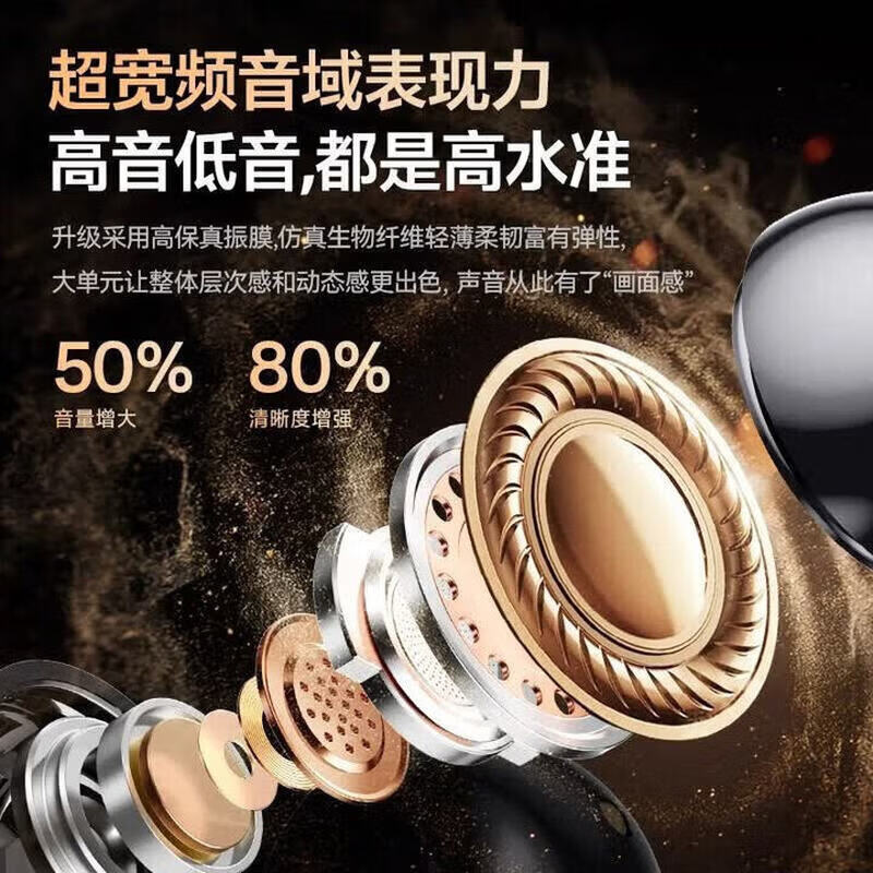 华为(HUAWEI)适用蓝牙耳机2026新款无线耳机耳夹式骨传导运动降噪女生耳机智能Ai翻译开放式超长续航 Ultra金 专利记忆钛丝*IMAX影院级环绕音