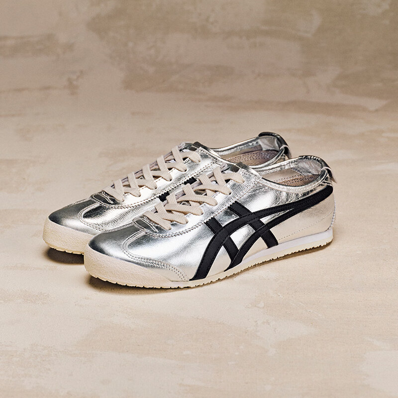 Onitsuka Tiger鬼塚虎MEXICO 66™经典复古男女款运动休闲鞋 银色/黑色 46