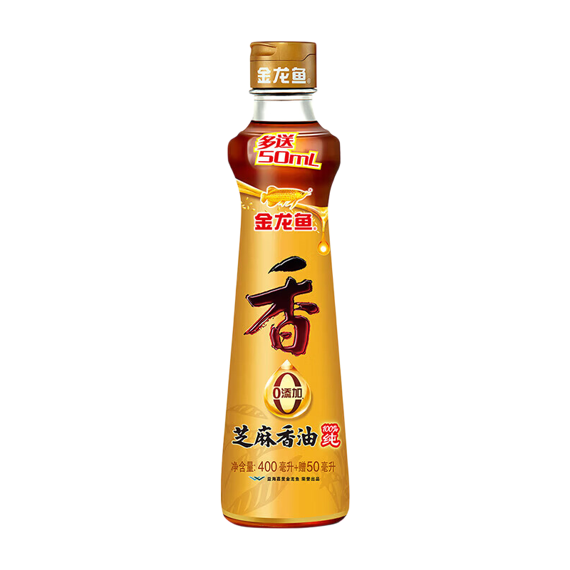 金龙鱼芝麻油  零添加芝麻香油 凉拌调味烹饪火锅油碟家用 400ml+赠50ml（加量不加价）