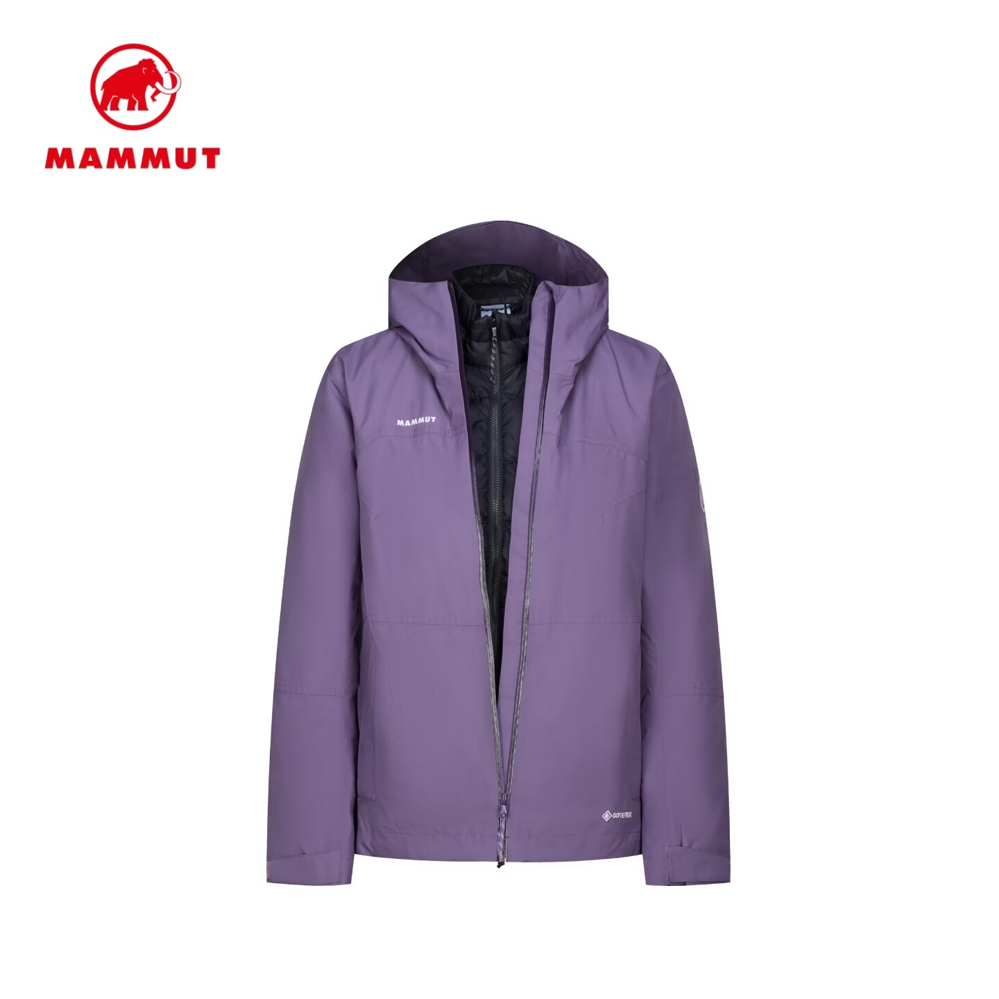 猛犸象（MAMMUT）Treeline Luxe 女士户外GTX防风防水三合一硬壳夹克 霜黛紫-黑 XL