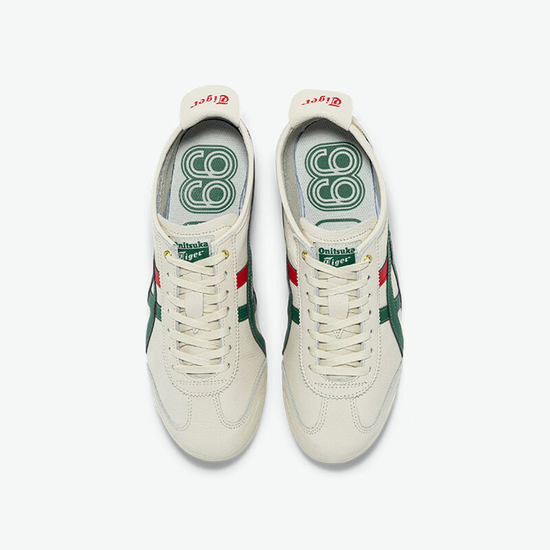 Onitsuka Tiger鬼塚虎MEXICO 66™男女款时尚百搭休闲运动小白鞋 米色/绿色 46