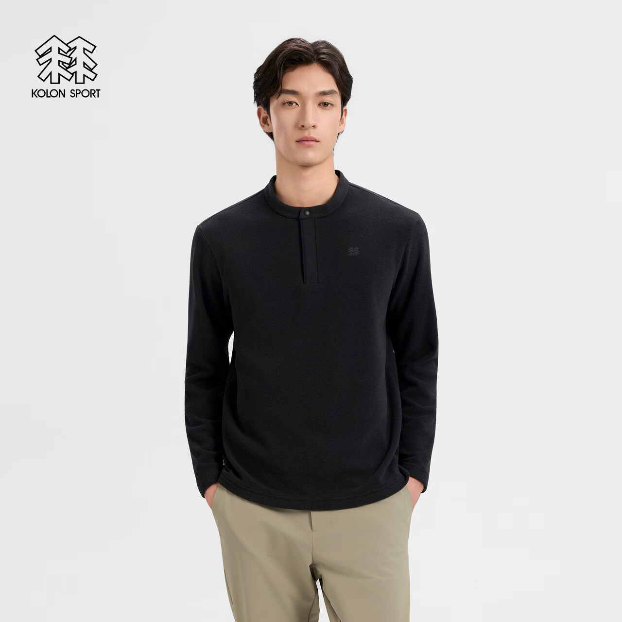 KOLON SPORT/可隆户外抓绒衣 男士POLARTEC通勤抓绒圆领长袖T恤
